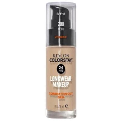 Base Líquida Colorstay Pump Pele Oleosa Nude Nº 200 Alta Cobertura 24h Nude Revlon 30ML