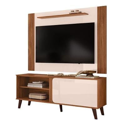 Rack e Painel Peter para TV 65" 150CM MDF Off White DJ Móveis