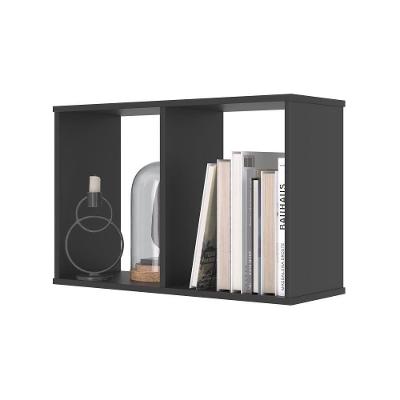 Nicho Vila Serena Conjunto 2 Compartimento Chicago Retangular MDP Parafuso Preto Onix Plata Móveis
