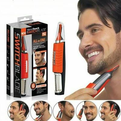 Aparador de Pelos Multifuncional 6 em 1 sem Fio Lâmina Aço Inoxidável Led Nariz Orelha Barba