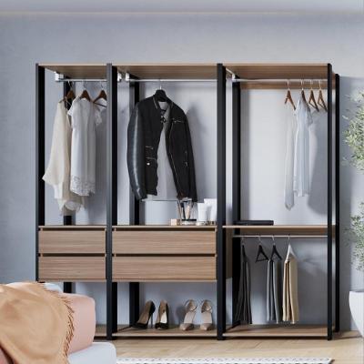Guarda Roupa Modulado Closet CRPRO-CLO006 4 Gavetas MDP Preto-madeirado Multimóveis 160CM