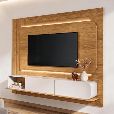 Painel para TV Legend B01 75" 220CM MDF-MDP com LED Cinamomo Off White Lyam Decor