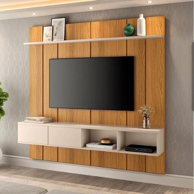 Painel para TV 70 Pol com Bancada Suspensa 181CM MDP MDF Cinamomo Off White Lyam Decor