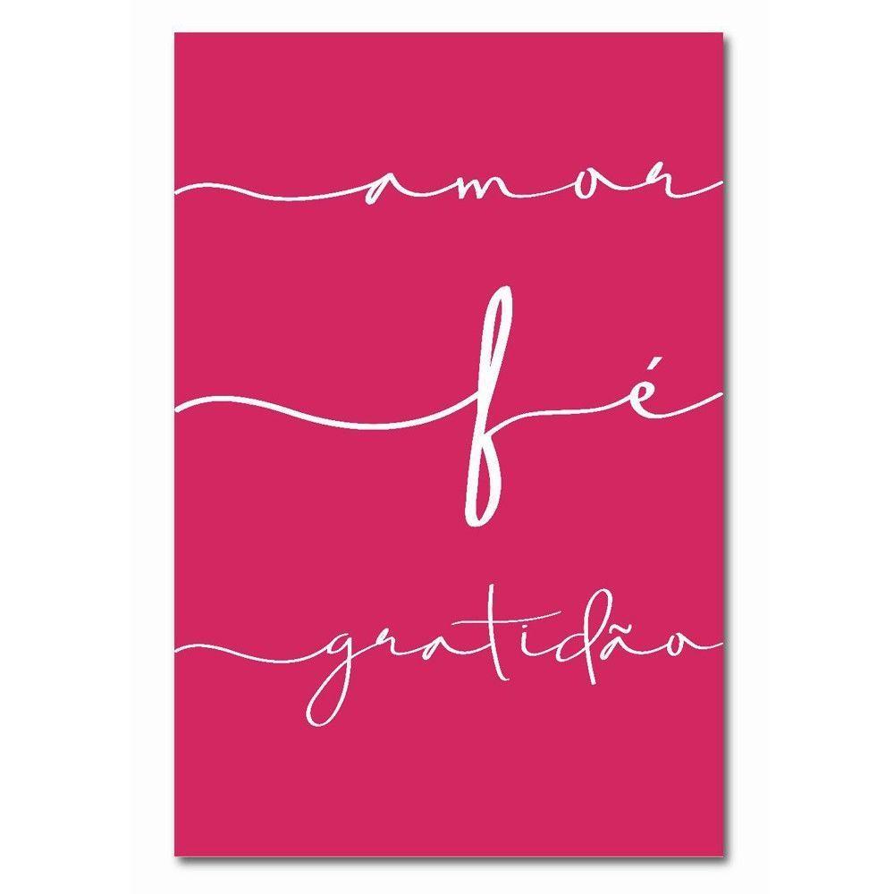 Kit Placas Quadros Decorativos 3 pçs MDF 20x30 Coração Rosa - 9