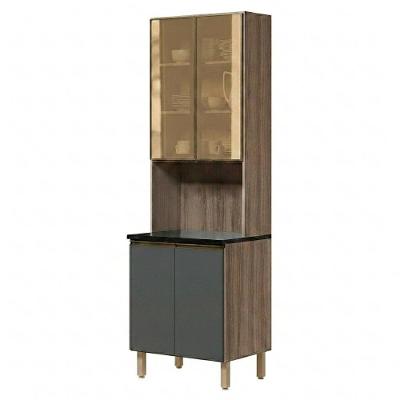 Paneleiro Kali Premium 4 Portas 3 Prateleiras MDF 70CM Carvalho Toq Chumbo