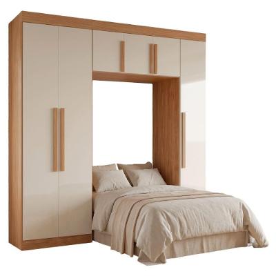 Guarda Roupa Modulado Solteiro Madrid 6 Portas de Bater MDP Madeirado-Off White Maxel Móveis