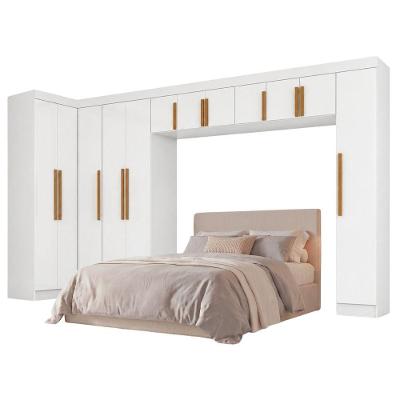 Guarda Roupa Modulado de Canto Madrid 12 Portas Bater MDP Branco Maxel Móveis