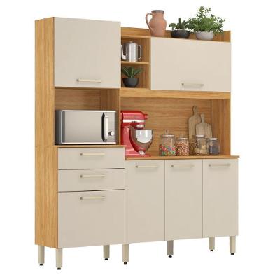 Kit Cozinha Select 6 Portas 2 Gavetas MDP Cinamon e Off White Demóbile