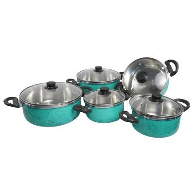 Kit Caçarola Alumínio Repuxado Tampa Vidro Verde Água 16CM a 24CM Shopmaster