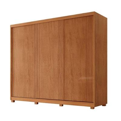 Guarda Roupa Casal Oslo 3 Portas Correr MDF Naturale Móveis Rufato