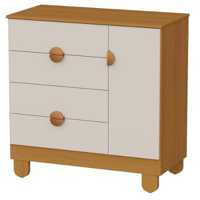 Cômoda Sapateira Apolo 4 Gavetas MDF Bege Fosco Reller Móveis