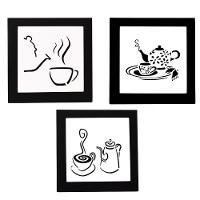 Kit Com 3 Quadros Para Cozinha 100% Mdf (21x21) Modelo 2 - 1