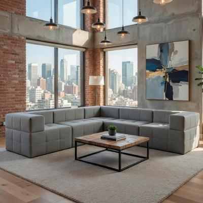 Sofá Modular Luxo Bom Pastor 5 Lugares Reclinável 255CM Cinza Linho
