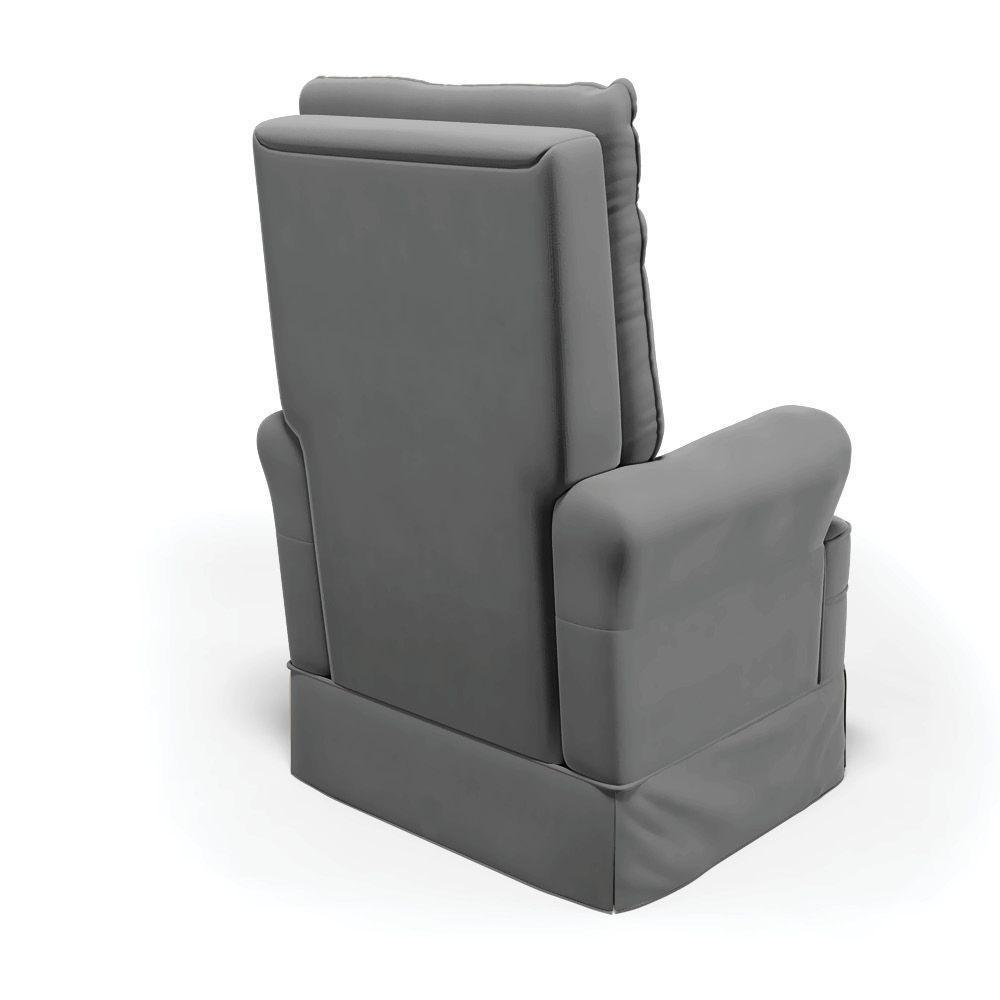 Poltrona De Amamentação Com Balanço E Puff Laura Veludo Cinza Tb122 Base De Madeira - D'rossi - 6