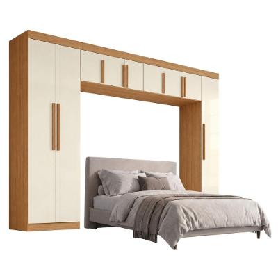 Guarda Roupa Modulado Casal Madrid 9 Portas de Bater MDP Madeirado-Off White Maxel Móveis