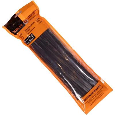Abraçadeira de Nylon 280MM X 4,8MM Organizar Cabos Preto 100 Peças Foxlux