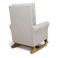Poltrona De Amamentação Com Balanço Laura Linho Prata Tc180 Base De Madeira D'rossi