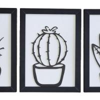 Kit Com 3 Quadros Personalizados Em Mdf (33x24,5) Kit 3 Quadros 3 - Preto - 4