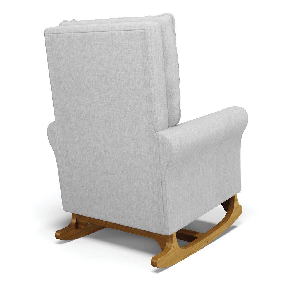 Poltrona De Amamentação Com Balanço Laura Linho Cinza Tc185 Base De Madeira D'rossi - 4