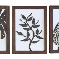 Kit Com 3 Quadros Personalizados Em Mdf (33x24,5) Kit 3 Quadros 2 - Marrom - 4