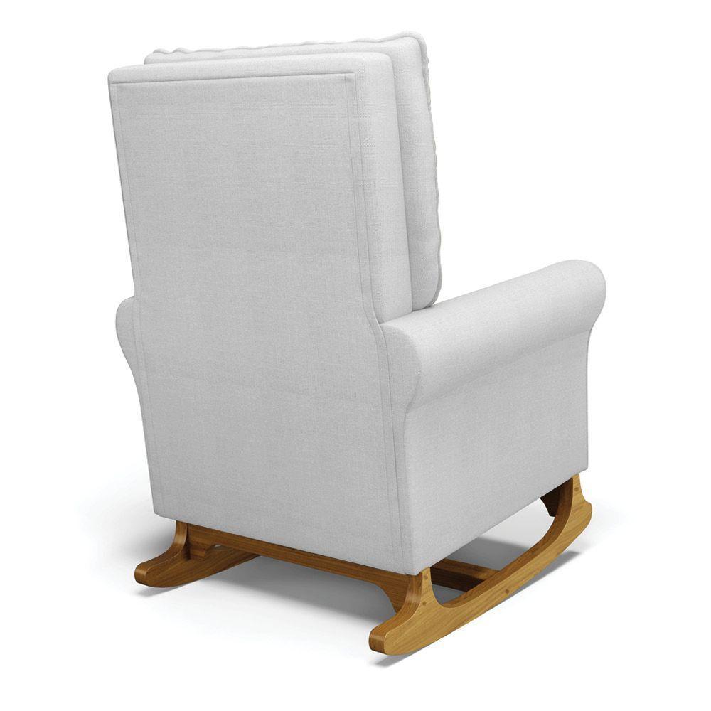 Poltrona De Amamentação Com Balanço Laura Linho Cinza Grosso Tc187 Base De Madeira D'rossi - 4