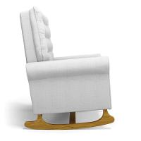 Poltrona De Amamentação Com Balanço Laura Linho Cinza Grosso Tc187 Base De Madeira D'rossi - 5