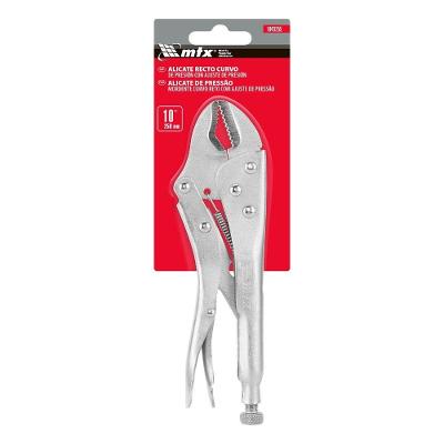 Alicate Pressão Curvo Reto Aperto Prolongado Inox 10 Pol 250mm MTX
