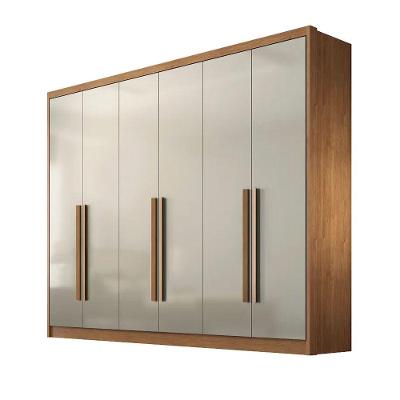 Guarda Roupa Casal Montebello 6 Portas de Bater 6 Gavetas MDF Cumaru-fendi Móveis Novo Horizonte