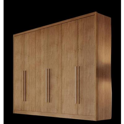 Guarda Roupa Casal Montebello 6 Portas de Bater 6 Gavetas MDF Amadeirado Cumaru Móveis Novo