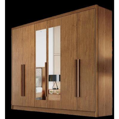 Guarda Roupa Casal Montebello 6 Portas de Bater 6 Gavetas MDF Cumaru Móveis Novo Horizonte
