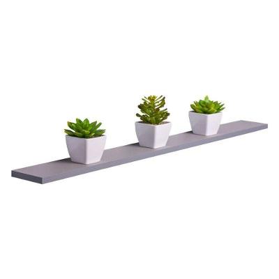 Prateleira Crie Fácil 80X15CM MDP Suporte Invisível Organizador Sala Cinza Claro Mercado 80CM