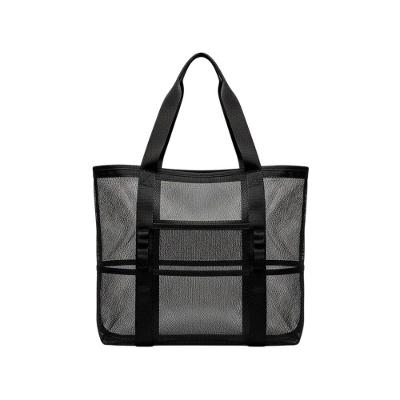 Bolsa de Praia Ke Home Sunny Poliéster 50cm X 35cm Lilás Preto e Azul Feminina