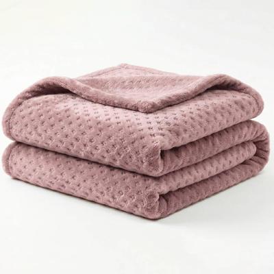 Manta Flan Soft Texturizada Queen 260g-m² 100% Poliéster Fleece Aconchegante Rosa Casa Modelo