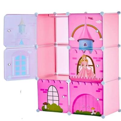Guarda Roupa Infantil Modular Organizador 6 Portas Giratórias Plástico Rosa Utibom