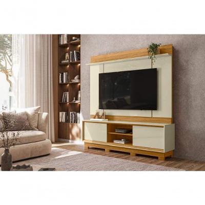 Painel Siena para TV Até 75" 183CM MDF com Nicho Marrom Madetec Móveis