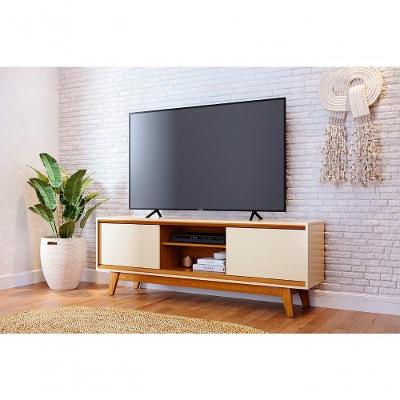 Painel para TV Atlas 70" 164CM MDP Portas de Correr Off White Madetec Móveis