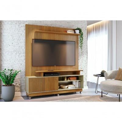 Painel para TV Ares Até 75" 160CM com Rodízios Cinza Madetec Móveis