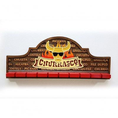 Placa Decorativa Porta-espetos - Churrasco, Cerveja E Decoração
