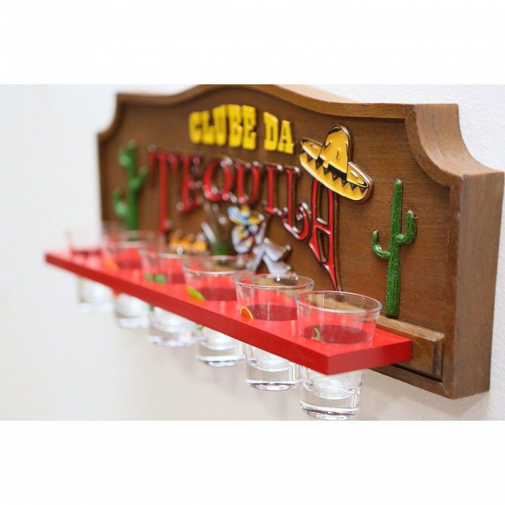 Placa Decorativa Clube Da Tequila + Copos - 4