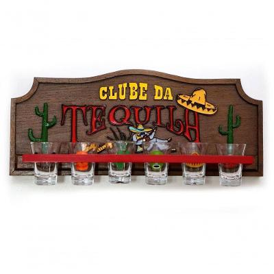 Placa Decorativa Clube Da Tequila + Copos