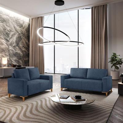 Sofá Milano 2x3 Lugares Fixo 150CM Azul Linho Meu Sofá Online A259