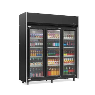 Expositor Refrigerador Vertical Gelopar GEAS3P 1200L 3 Portas Preto 220V