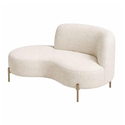 Sofá Curvo Billini 2 Lugares 150CM Off White Bouclé Braço Esquerdo Sofá Home