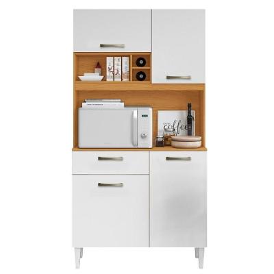 Kit Cozinha Compacta 4 Portas Malva Roma 91 Cm Cinamomo Branco Armoveis