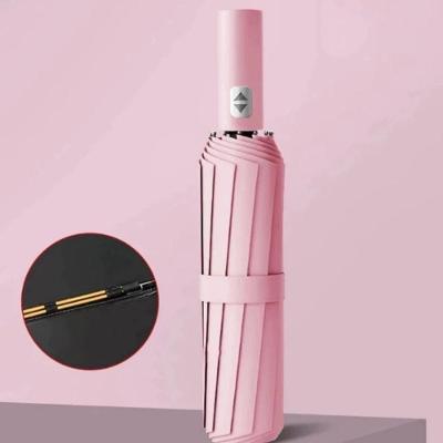 Guarda Chuva Automático OEM Abre e Fecha Reforçado Proteção Solar Blackout 33 cm Rosa