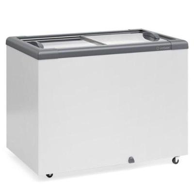 Freezer Horizontal Gelopar Degelo Manual 295L Porta Vidro Reto Deslizante GHD300CZ Cinza 110V