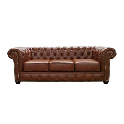Sofá Maísa 3 Lugares 235CM Marrom Couro Estrutura Madeira Conforto Premium Sallar Home