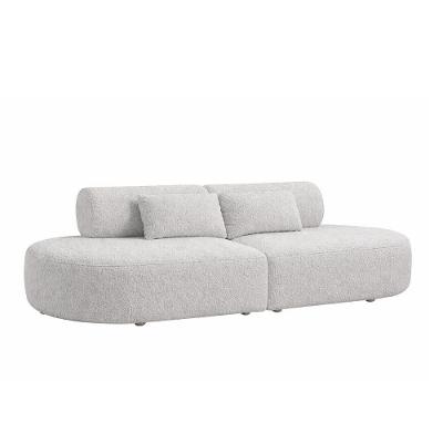 Sofá Orgânico Bi Partido Serina 4 Lugares 260CM Cinza Bouclé Sallar Home