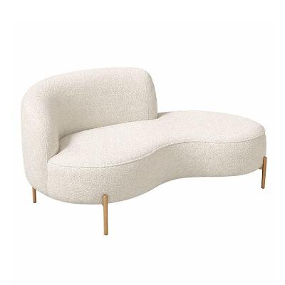 Sofá Curvo Billini 3 Lugares 210CM Off White Bouclé Braço Direito Sallar Home