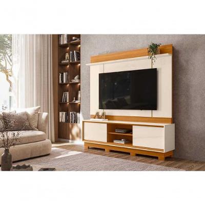 Painel para TV Siena Até 75" 183CM MDF com Nicho Off White Madetec Móveis